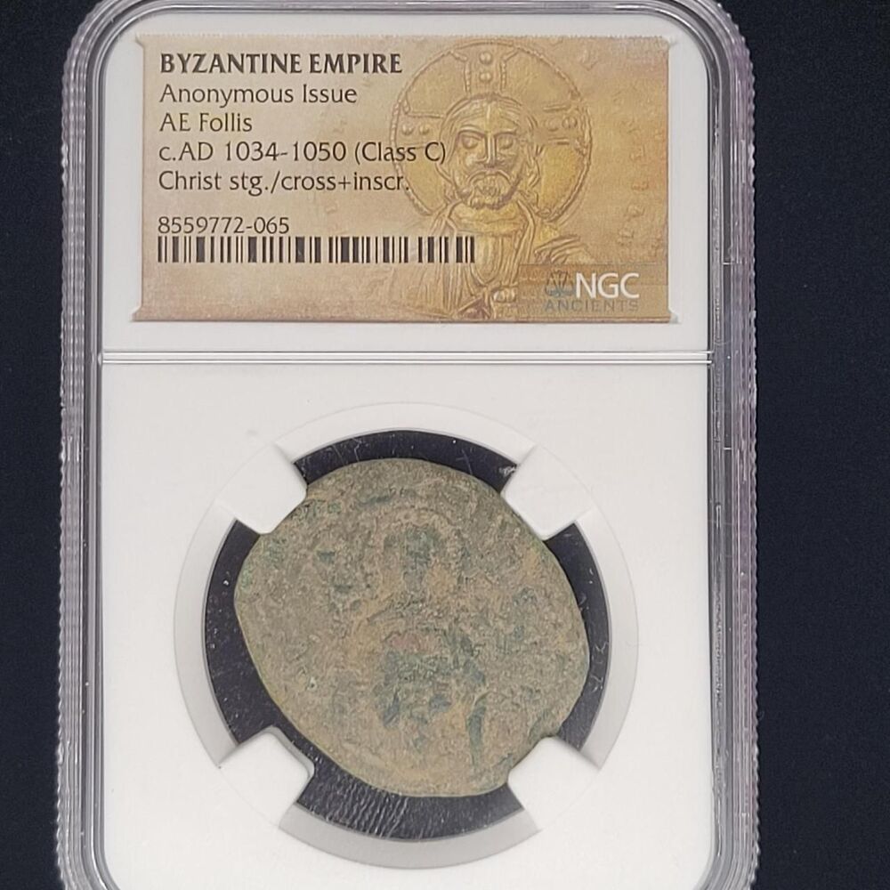Byzantine Empire Anonymous Follis - c. AD 1034-1050 Christ Jesus Coin